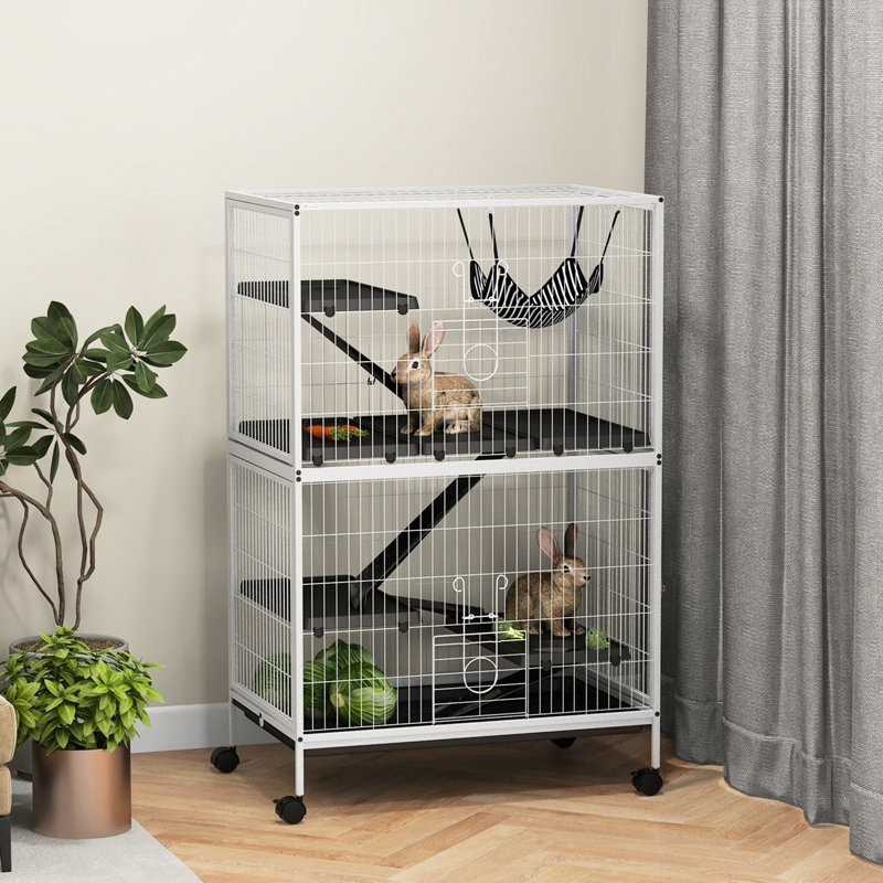 50 po H 5 petits animaux - blanc avec, 4 portes pour furets et chinchillas 50,5 po grande cage blanche, furets, chinchillas, ouverture de porte