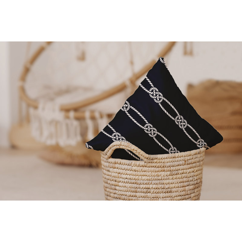 Housse de coussin carrée extérieure/insert, 18 po x 18 po, Bleu marine