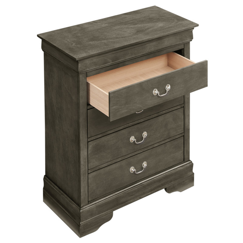 Coffre de rangement élégant gris traditionnel, Gris