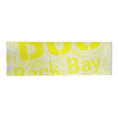 Tapis jaune barhood de à tissage plat rand cite city