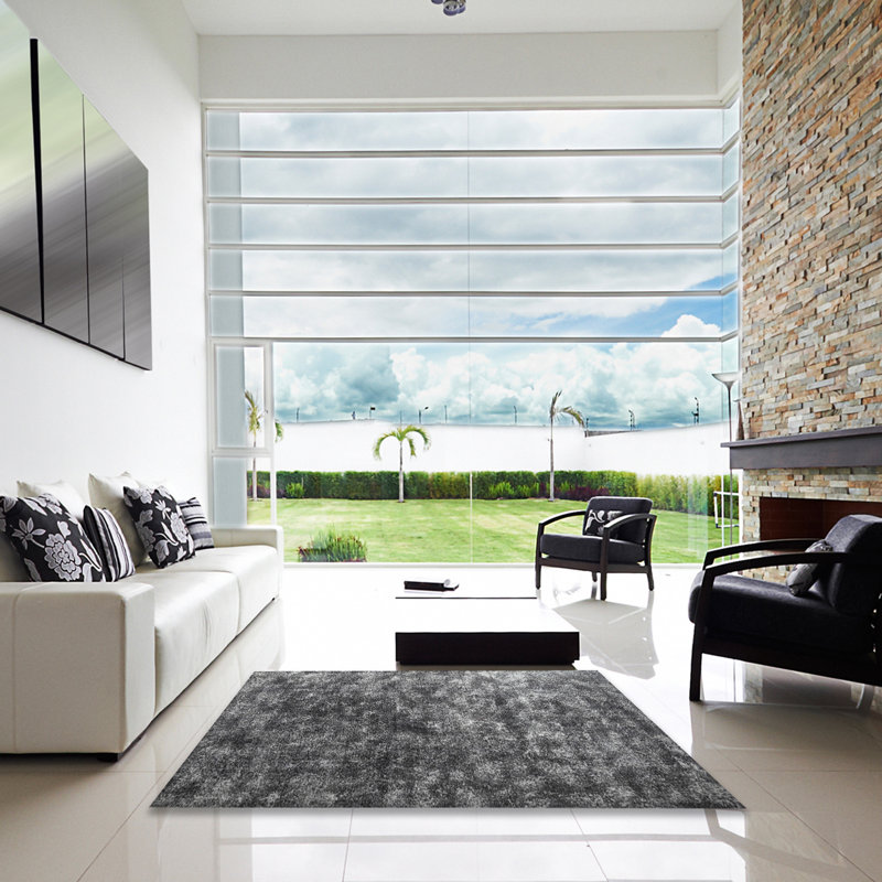 Tapis gris/brun zone contemporaine, Carré 4 pi