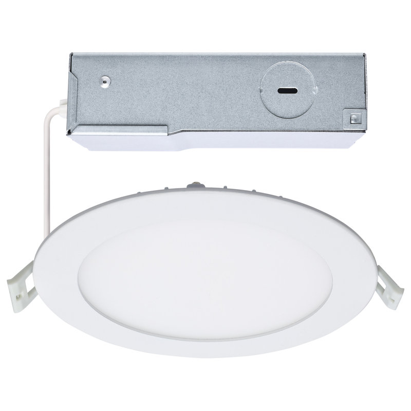 Télécommande ronde 12 po à DEL à fil direct et à éclairage par le dessous de 12 watts, Blanc