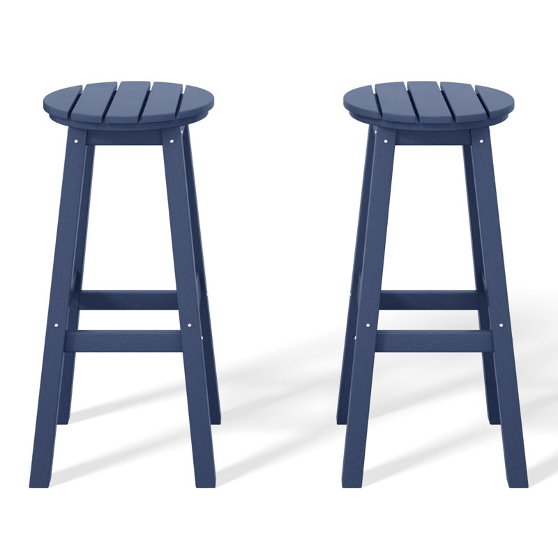 Tabouret de bar rond 29 po Vinnie (ensemble de 2), Marine