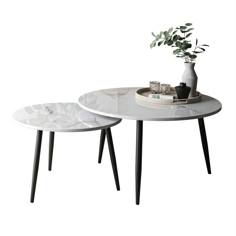 Cycle 2 - Piece Marble Top Living Room Table Set