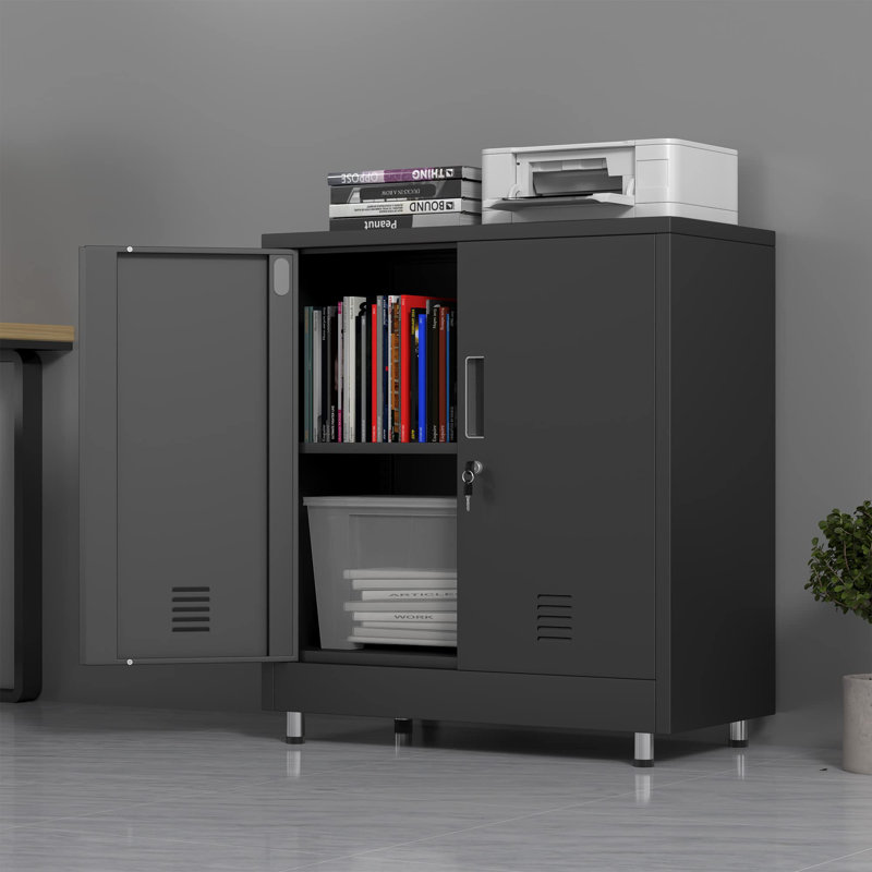2 -Door Storage Cabinet, Black