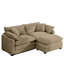 Velours côtelé en forme de L 2, confortable et à la mode brun clair, coussin confortable et chic