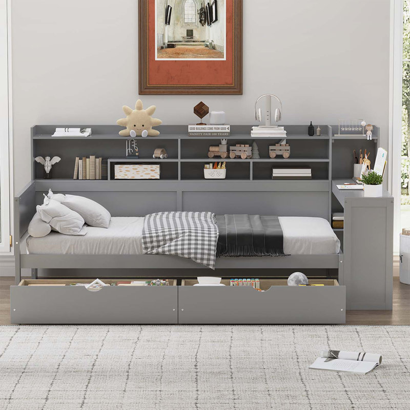 Versatile Daybed with Smart Storage and Relaxing Desk for All, Twin