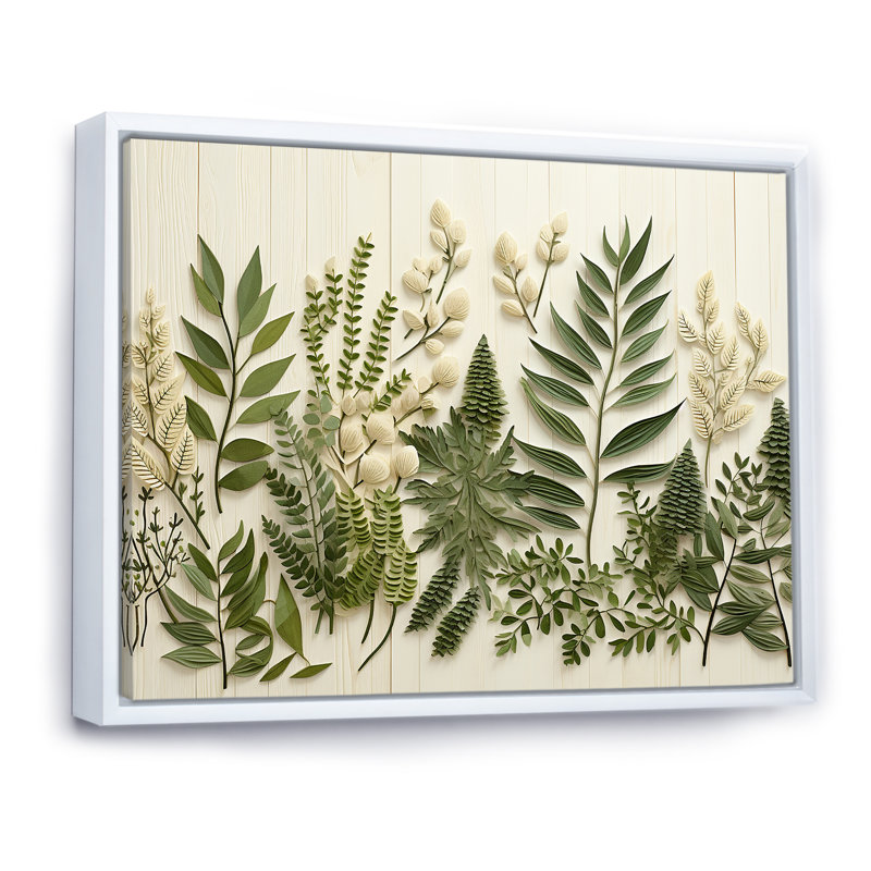Art sur toile Herbes Chive Symphony 3, H 30 po x l 40 po x P 1,5 po, Cadre flottant blanc