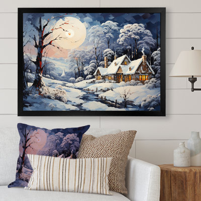 «Christmas Winter Cottage Scenery IV - Winter Landscape», art mural