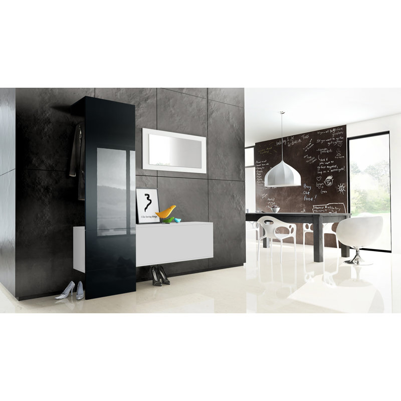 Metrodora 4 Piece Hall Set, Glossy black