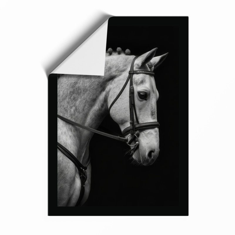 Bridled Horse in Profile Minimalist - Framed Print, Unframed, A1 - 84.1 x 59.4 cm