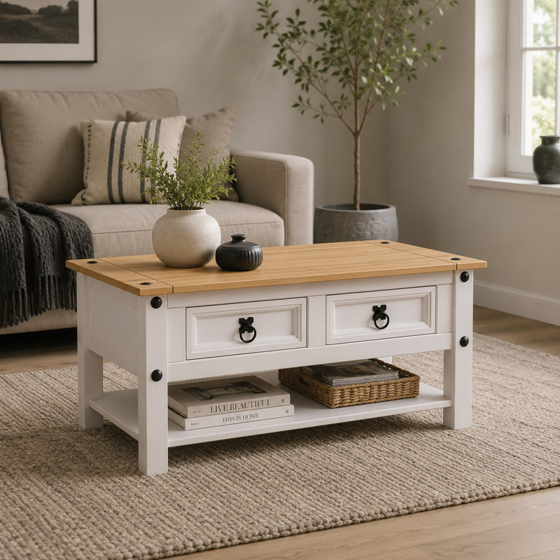 Solid Wood Coffee Table with Storage
