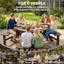 Outsunny Wooden Garden Dining Set 6 Seater with Matching Bench Carbonized