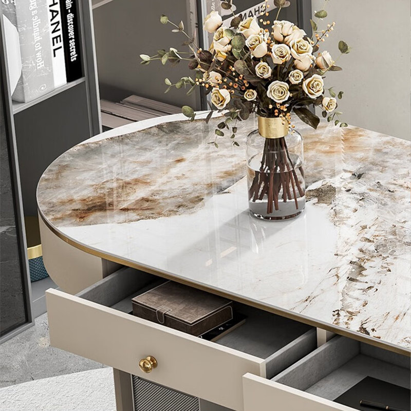 Bureau d'écriture léger et luxueux, H 29,53 po x l 62,99 po x P 23,62 po