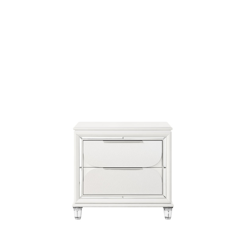 Table de chevet blanche avec beaucoup de rangement et un look moderne