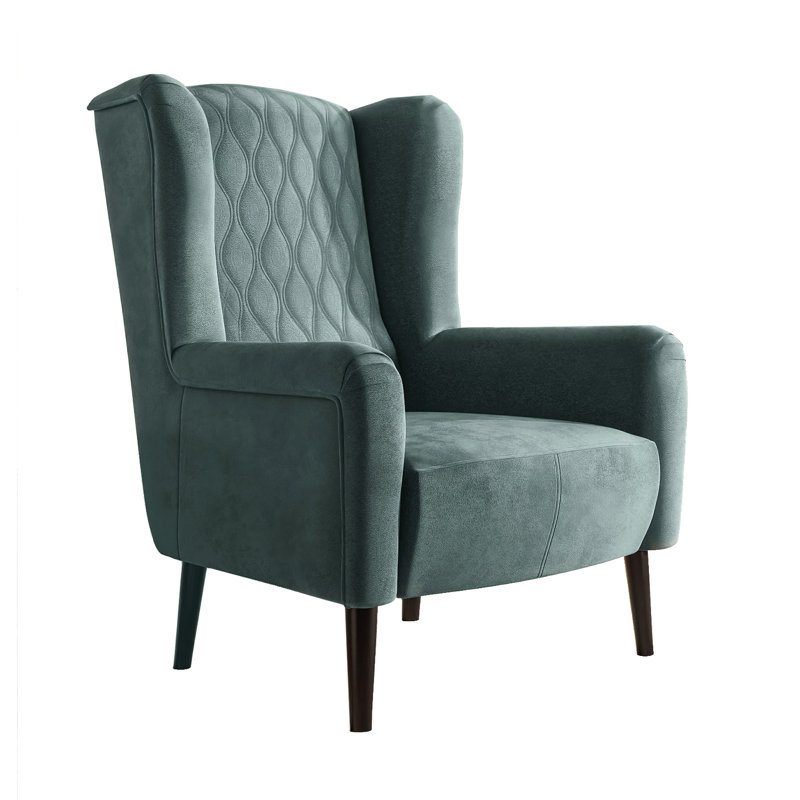 Smelley Upholstered Armchair, Navy Blue
