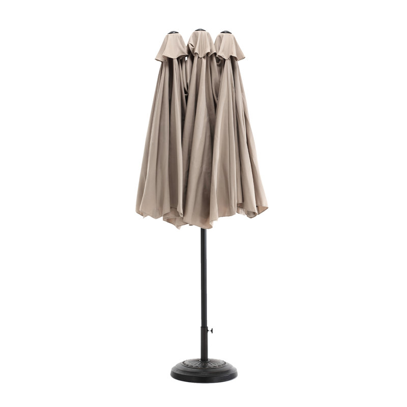 Ahn 14.8 Ft Rectangular Outdoor Umbrella . 100% Canopy, Strong Steel Frame. Crank Open/Close For Backyard, Poolside And Lawn Protection Double Sided. , Ribs. Convenient Garden Shade