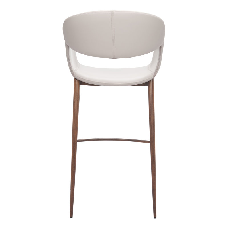 Tabouret de bar Limay beige et noyer