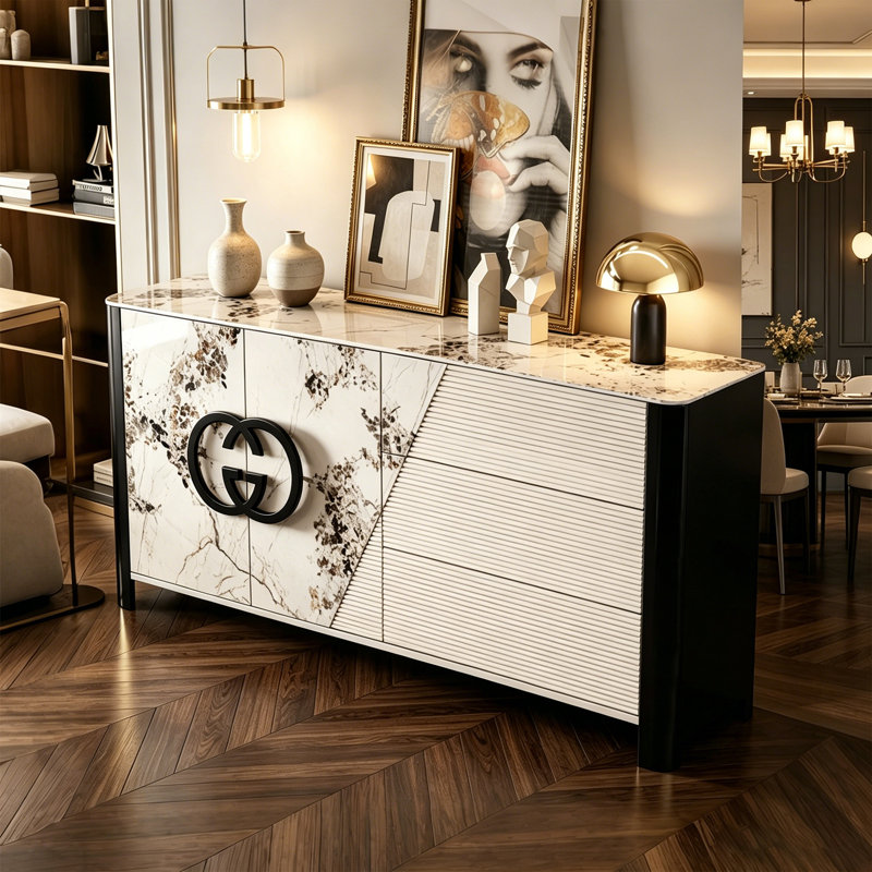 Zelida, 33.46" H x 55.12" W x 15.75" D, Cream/Black
