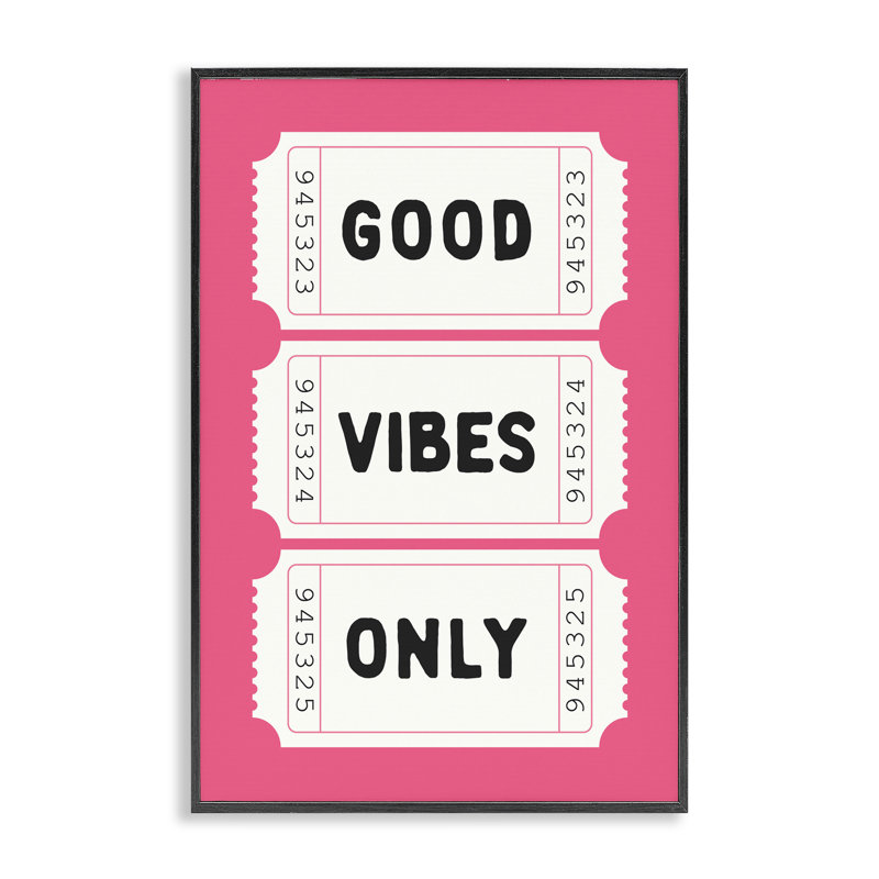 Giclée encadrée rose Good Vibes Only, Giclée encadrée noir minuit, H 24 po x l 16 po