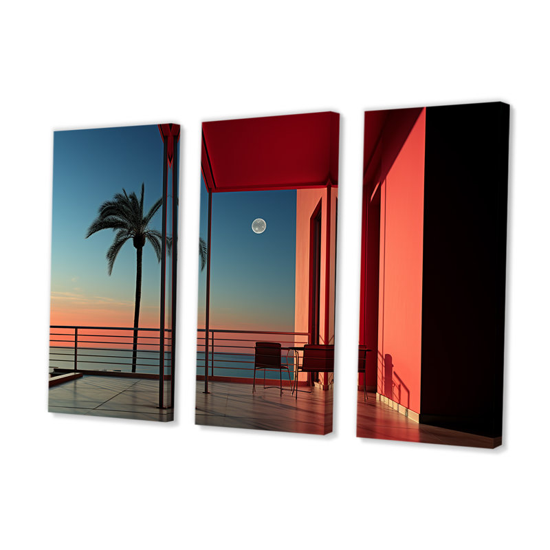 Coral Condos Skycrapers Cityscape - ensemble d'art mural sur toile gratte-ciel, H 32 po x l 48 po x P 1 po