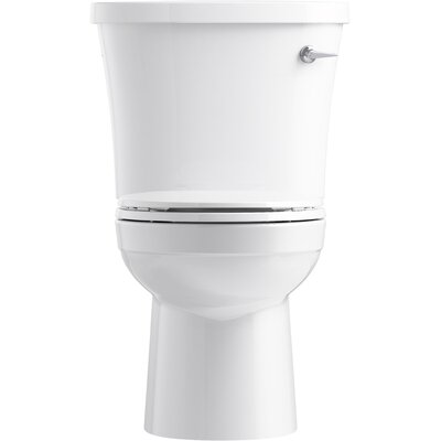 Kingston Collection K-25087-TR-0 1.28 GPF Floor Mounted Two-Piece Elongated Toilet with Right Hand Trip Lever and Tank Cover Locks in -  Kohler, K25087TR0