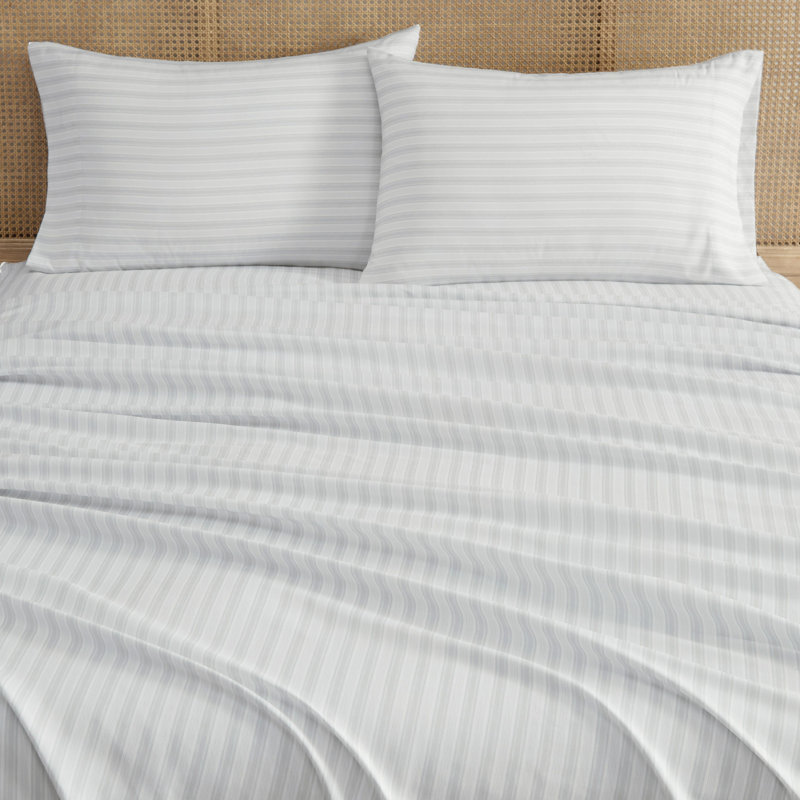 Ensemble de draps Martha Stewart, Tate Stripe Grey, Full / Double