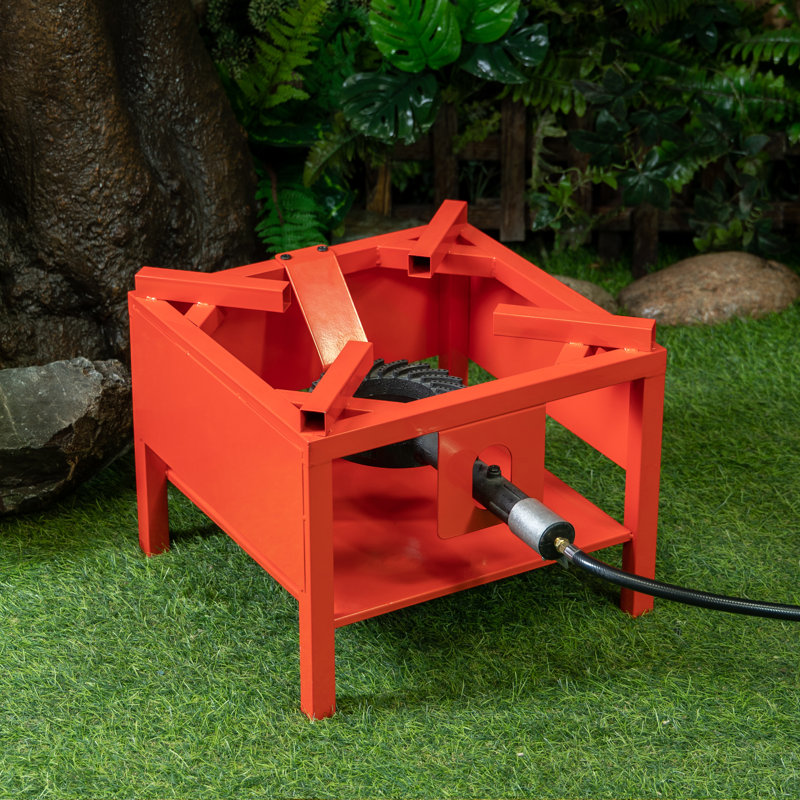 Red Outdoor Propane Gas Burner Cooker Stand with Hose and Regulator