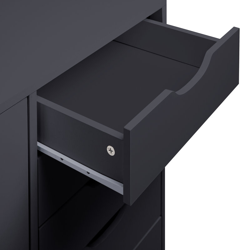 Classeur de bureau 5 tiroirs Coheman, Noir