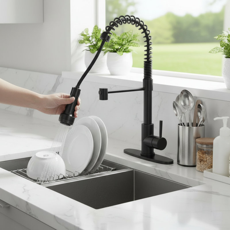 Commercial Spring Pull Down Kitchen Faucet
