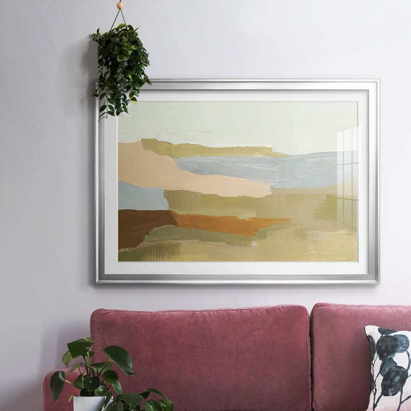 Stacked Landscape IV, reproduction d'art encadrée, Argent, H 15 po x l 21 po x P 1,5 po