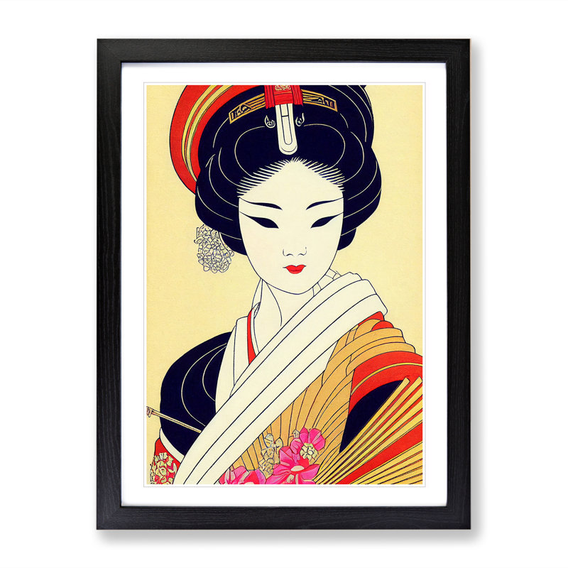 Splendid Geisha - Framed Print, Black Framed, 64cm H x 46cm W x 2cm D