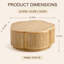 Table d'appoint en bois massif de 80 cm avec rangement pour salon et chambre