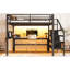 Lit mezzanine avec rangement, cadre moderne en panneau de fibres à densité moyenne pour la maison