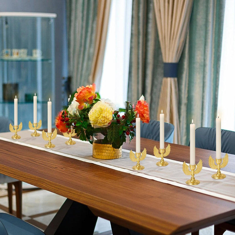2pcs Gold Angel Wing Candle Holders