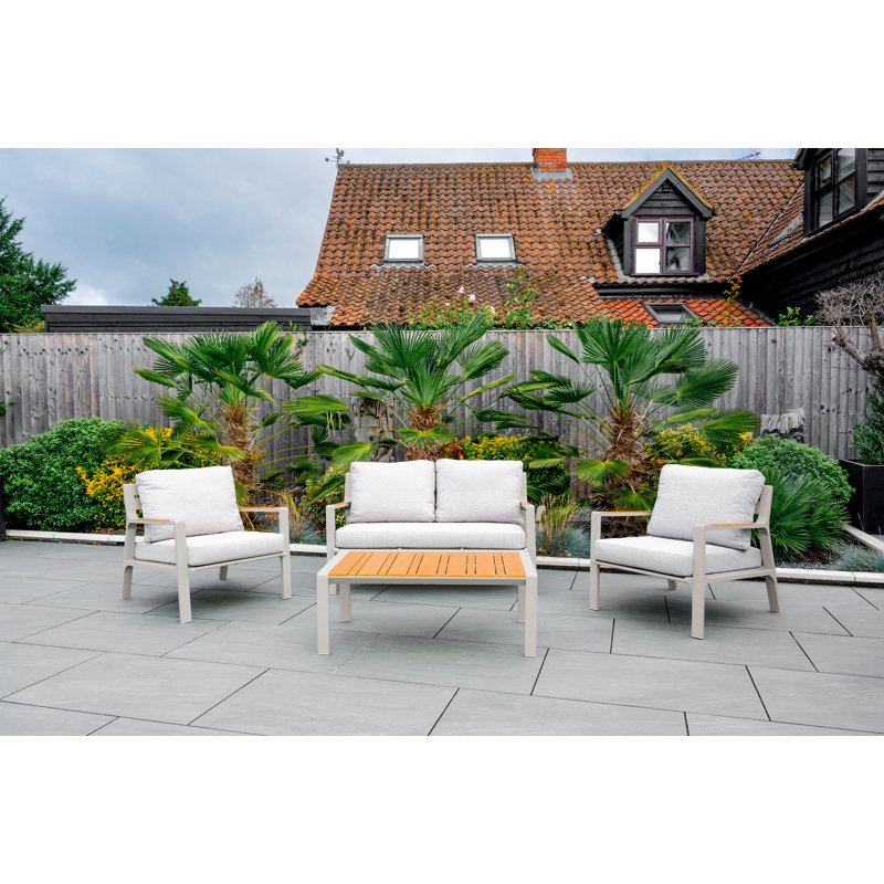 Stratton Teaklook Lounge Set in Beige