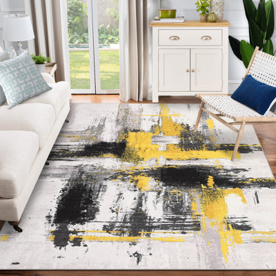 Modern Abstract Area Rugs Machine Washable Rug