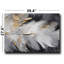 Art mural blanc et plume dorée - 39,4 po x 27,6 po