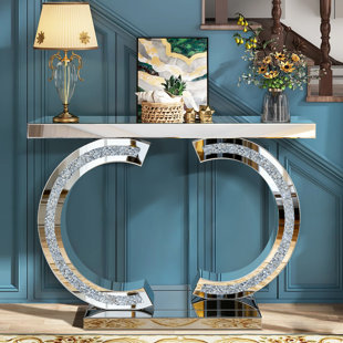 100cm Glass Top Console Table