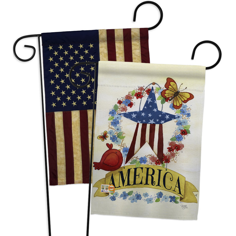 « banner star », impression de polyester de 2 côtés, 19 po x 13 po  drapeau de jardin