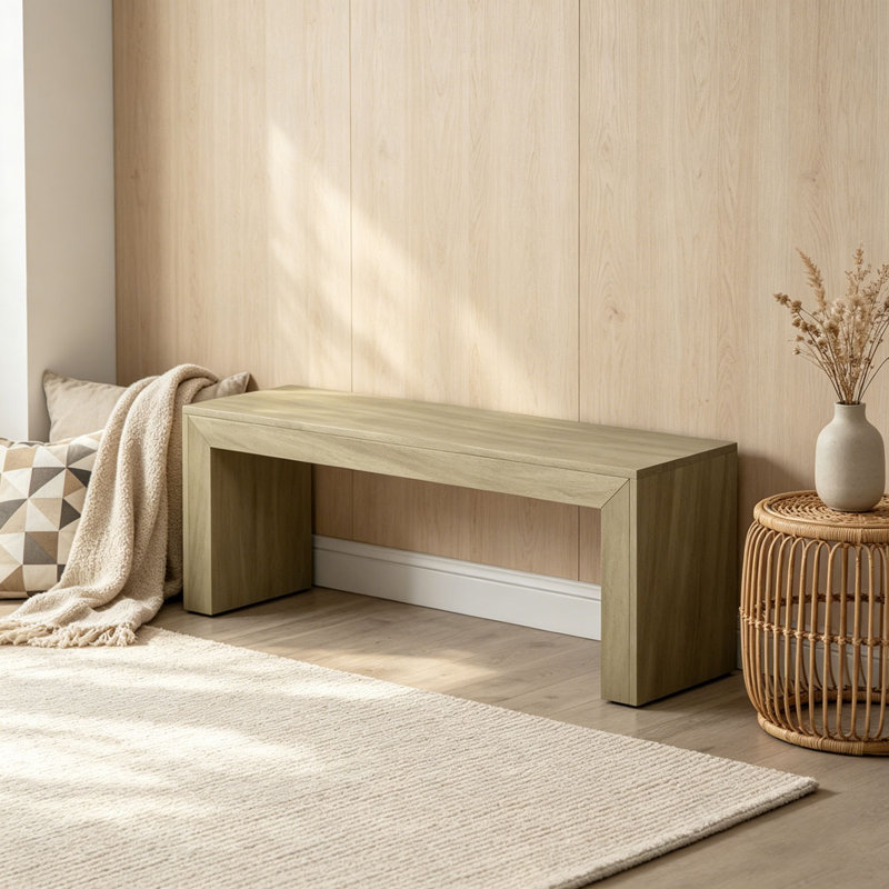 Banc de salle à manger en bois, Gris + taupe