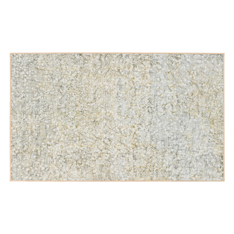 Sotho Beige Performance Flatweave Washable Geometric Indoor / Outdoor Rug, Rectangle 3' x 5'