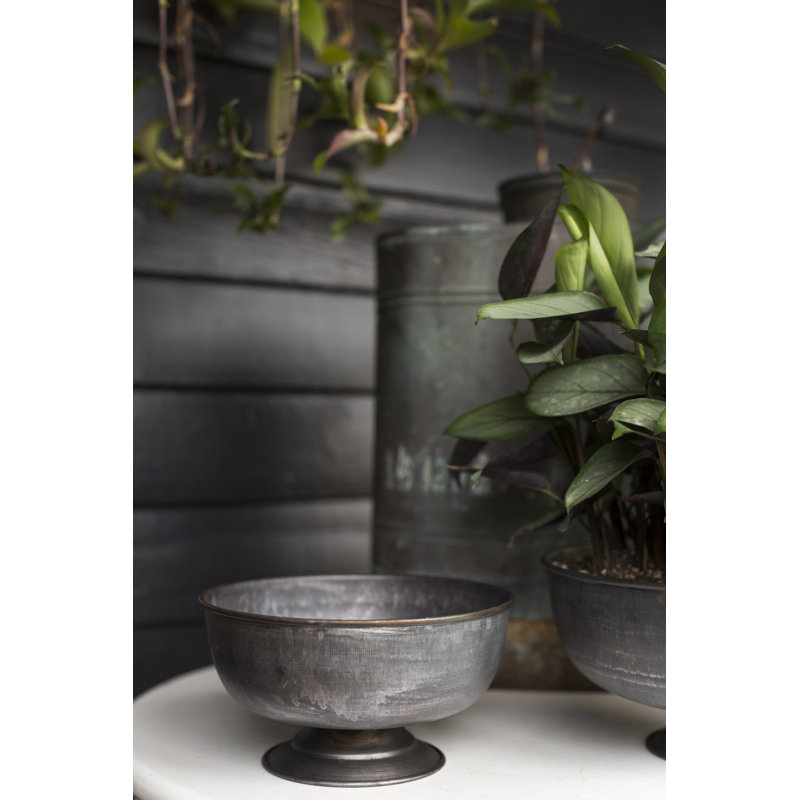 Handmade Metal Table Vase, 4.25" H x 8" W x 8" D