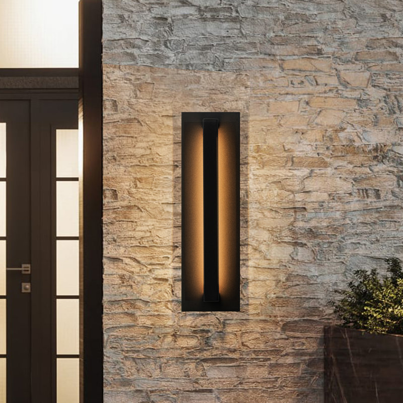 Black Modern Outdoor Led Wall Sconce, 23" H x 4.8" W x 2.25" D