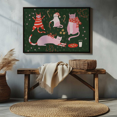 «Mischief Kitty Christmas I» par Yvette St. Amant, reproduction d'art sur toile