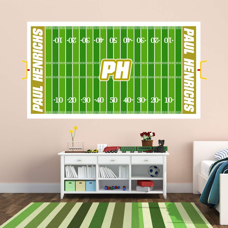 Adhésif décoratif champ de football personnalisé, Or, 24 po x 44 po