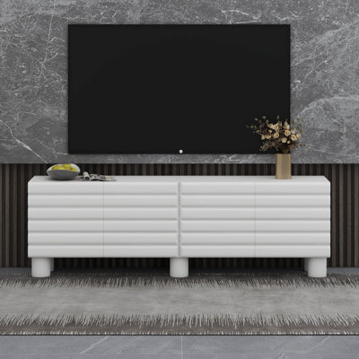 Meuble télé avec 2 armoires et tablettes réglables