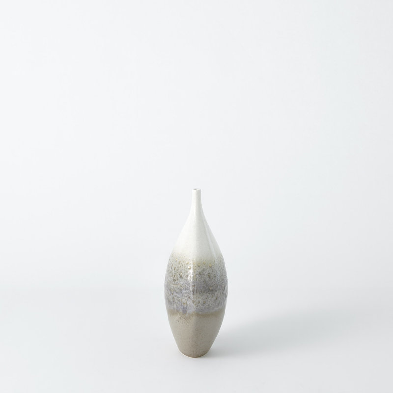 Cream Rises Vase-Wide, 12.5" H x 7.25" W x 4.5" D