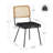 Bowens Tufted Faux Leather Upholstered Dining Side Chair with Ratten Back-1184536814