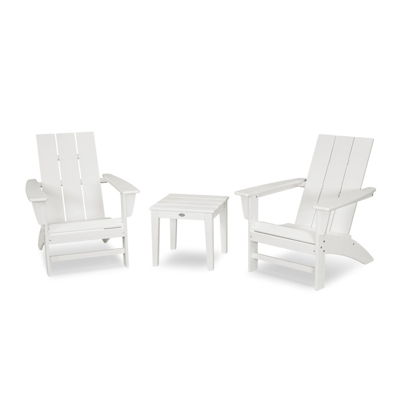 POLYWOOD Modern Adirondack 3-Piece Set, White
